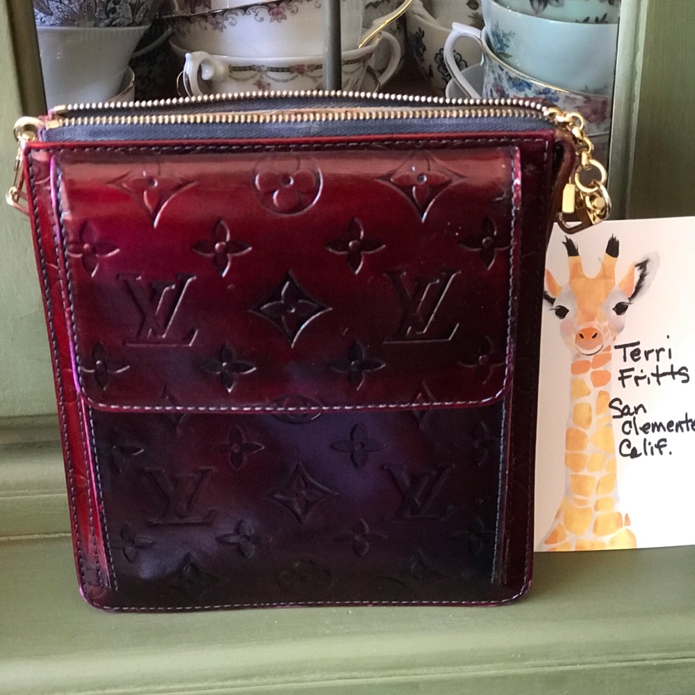 LV Mott w/crossbody chain. Dyed Oxblood